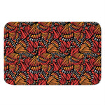 Orange Monarch Butterfly Wings Print Indoor Door Mat