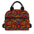 Orange Monarch Butterfly Wings Print Insulated Lunch Bag