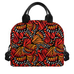 Orange Monarch Butterfly Wings Print Insulated Lunch Bag