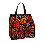 Orange Monarch Butterfly Wings Print Insulated Lunch Tote