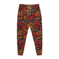 Orange Monarch Butterfly Wings Print Jogger Pants