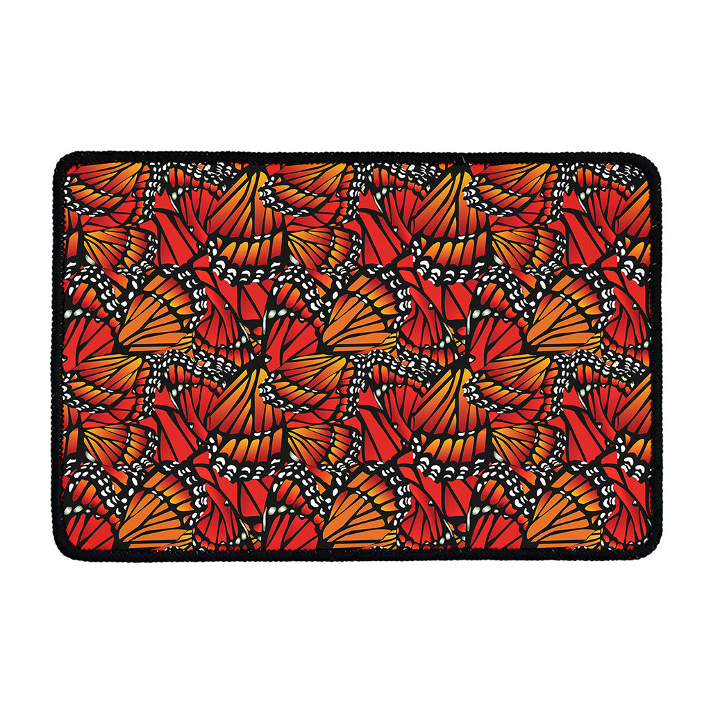 Orange Monarch Butterfly Wings Print Kitchen Mat