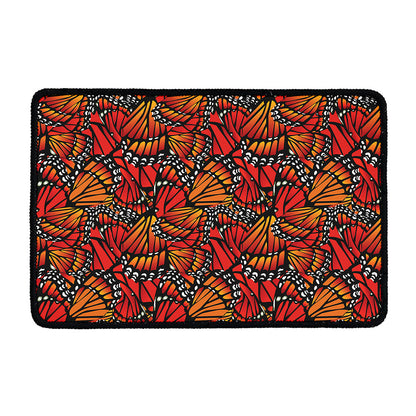 Orange Monarch Butterfly Wings Print Kitchen Mat