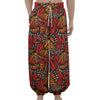 Orange Monarch Butterfly Wings Print Lantern Pants