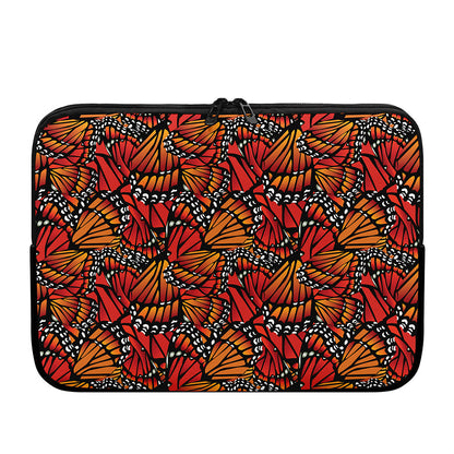 Orange Monarch Butterfly Wings Print Laptop Sleeve