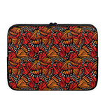 Orange Monarch Butterfly Wings Print Laptop Sleeve