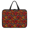 Orange Monarch Butterfly Wings Print Laptop Sleeve With Handle