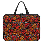 Orange Monarch Butterfly Wings Print Laptop Sleeve With Handle