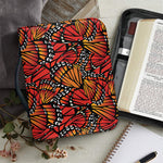 Orange Monarch Butterfly Wings Print Leather Bible Cover
