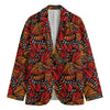 Orange Monarch Butterfly Wings Print Men's Blazer