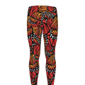 Orange Monarch Butterfly Wings Print Men's Leggings
