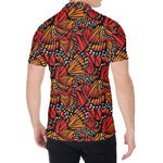 Orange Monarch Butterfly Wings Print Men's Shirt