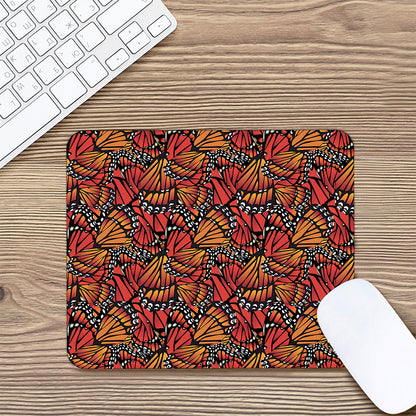 Orange Monarch Butterfly Wings Print Mouse Pad