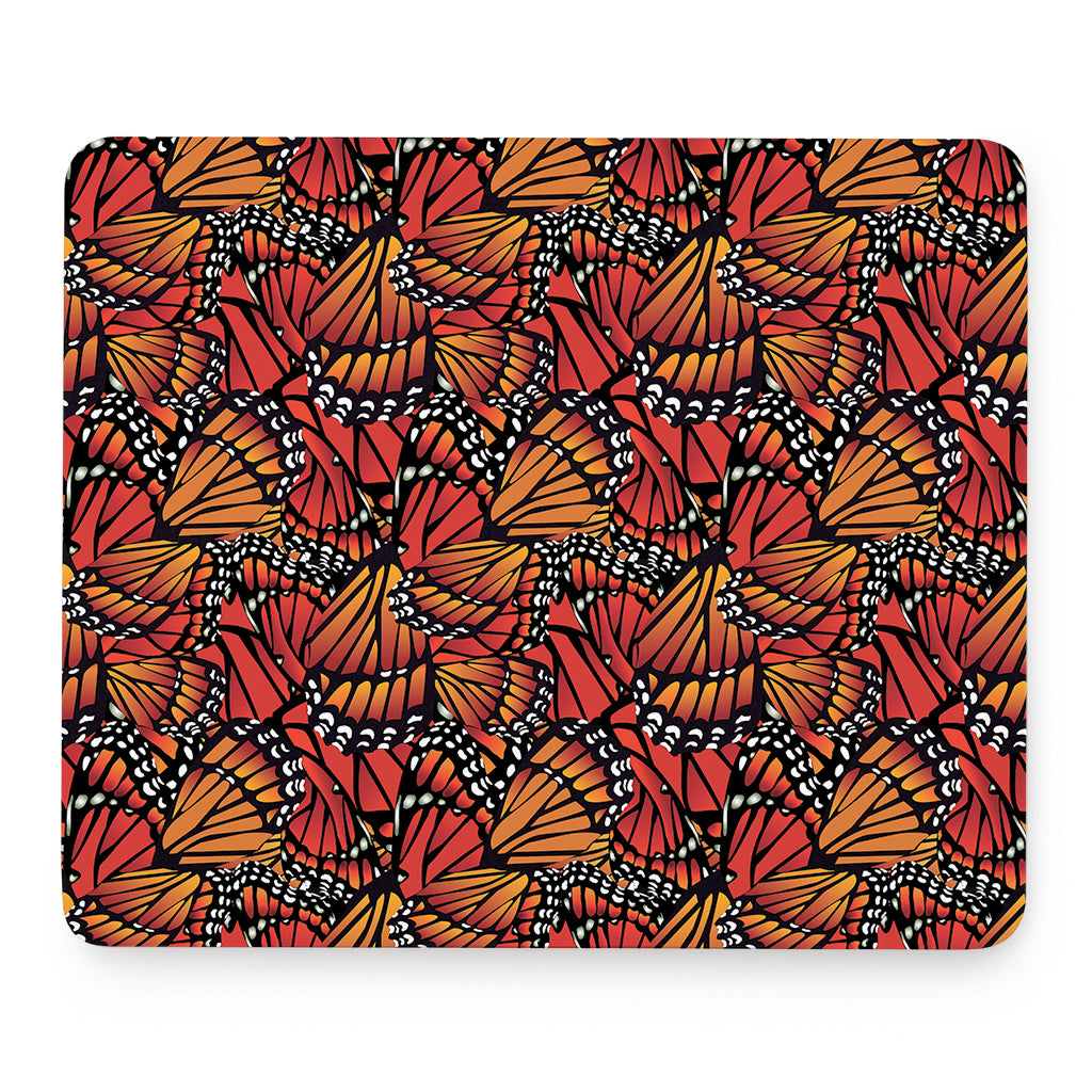 Orange Monarch Butterfly Wings Print Mouse Pad