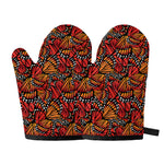 Orange Monarch Butterfly Wings Print Oven Mitts