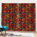 Orange Monarch Butterfly Wings Print Pencil Pleat Curtains