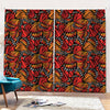 Orange Monarch Butterfly Wings Print Pencil Pleat Curtains