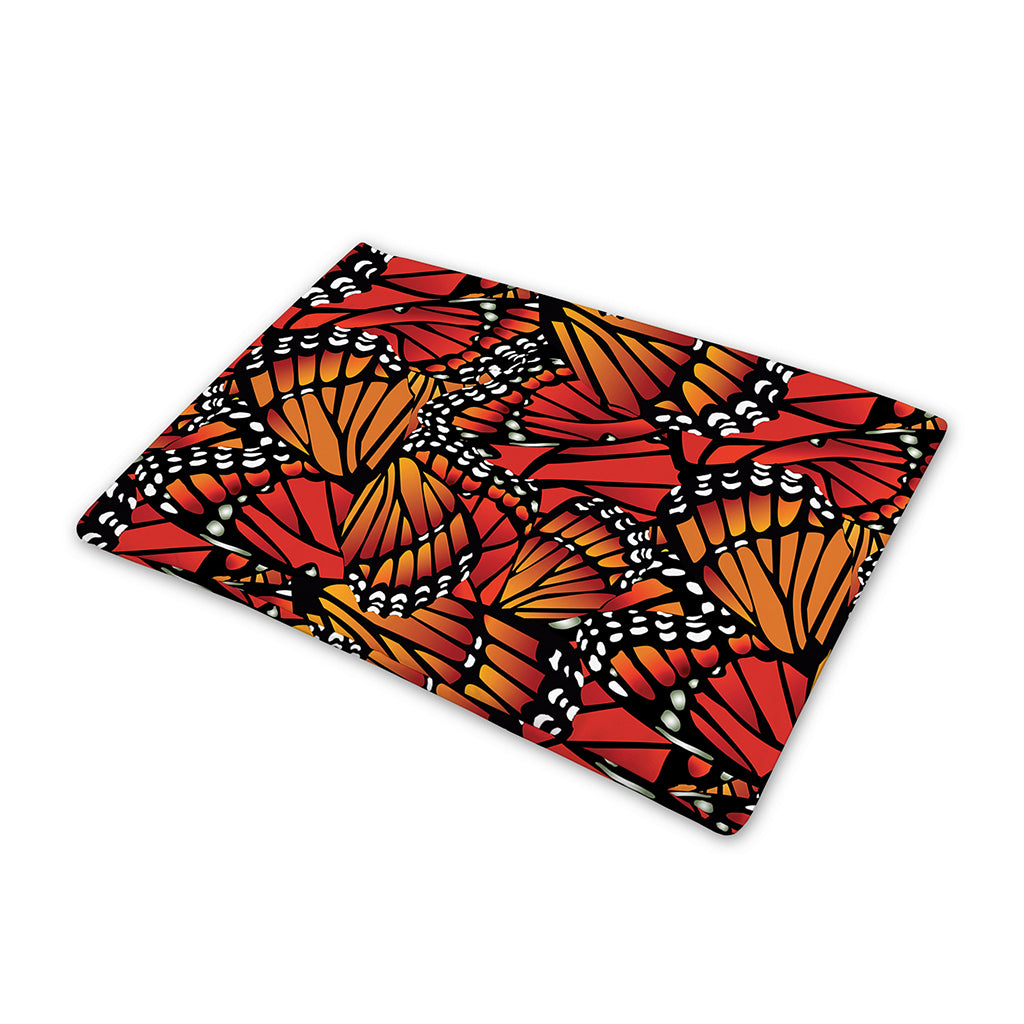 Orange Monarch Butterfly Wings Print Pet Cooling Mat Cover