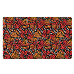 Orange Monarch Butterfly Wings Print Polyester Doormat