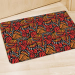 Orange Monarch Butterfly Wings Print Polyester Doormat
