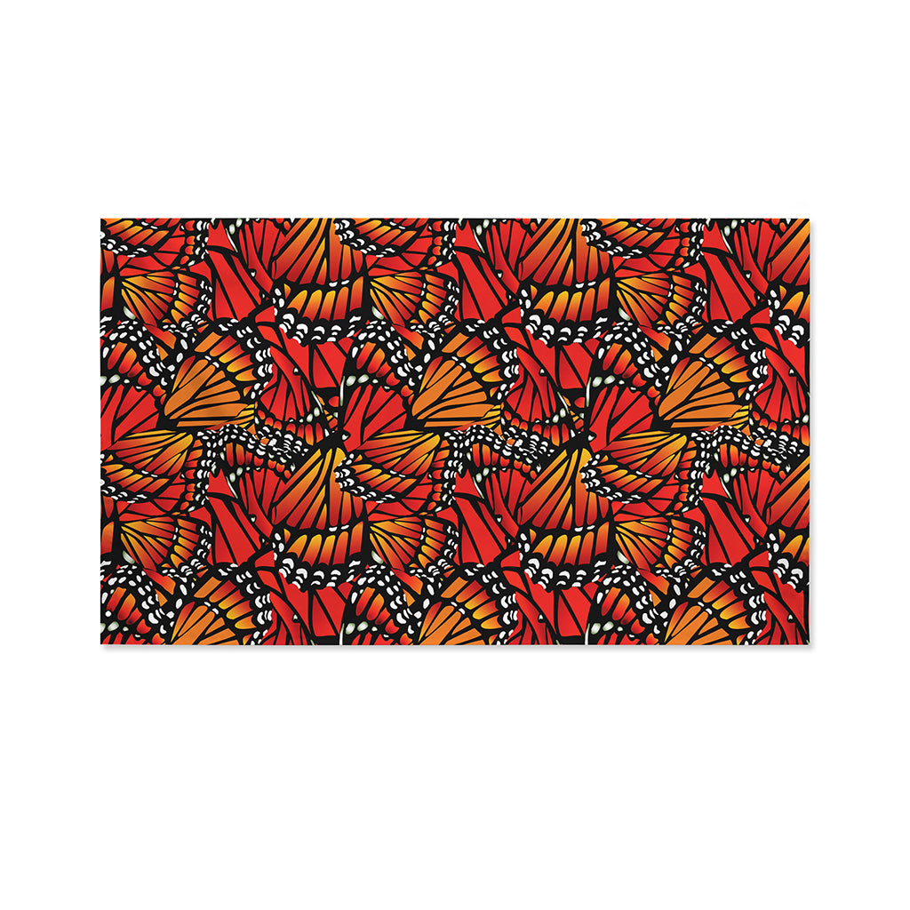 Orange Monarch Butterfly Wings Print Polyester Flag