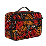 Orange Monarch Butterfly Wings Print Portable Lunch Bag