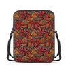 Orange Monarch Butterfly Wings Print Rectangular Crossbody Bag