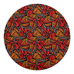 Orange Monarch Butterfly Wings Print Round Blanket