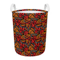 Orange Monarch Butterfly Wings Print Round Laundry Basket