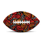 Orange Monarch Butterfly Wings Print Rugby Ball