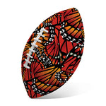 Orange Monarch Butterfly Wings Print Rugby Ball