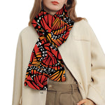 Orange Monarch Butterfly Wings Print Scarf