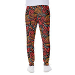 Orange Monarch Butterfly Wings Print Scuba Joggers