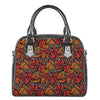 Orange Monarch Butterfly Wings Print Shoulder Handbag