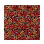 Orange Monarch Butterfly Wings Print Silk Bandana