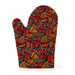 Orange Monarch Butterfly Wings Print Single Oven Mitt