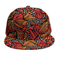 Orange Monarch Butterfly Wings Print Snapback Cap