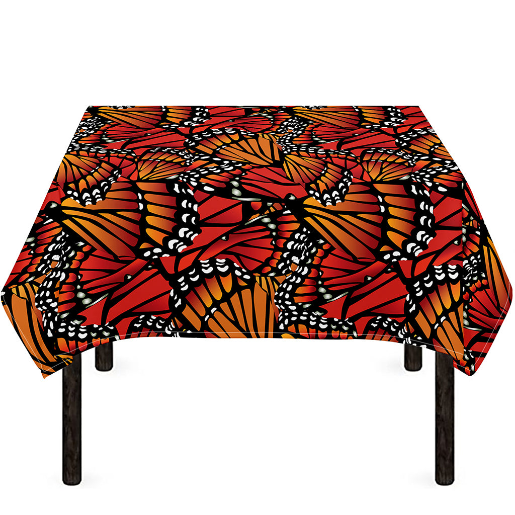 Orange Monarch Butterfly Wings Print Tablecloth