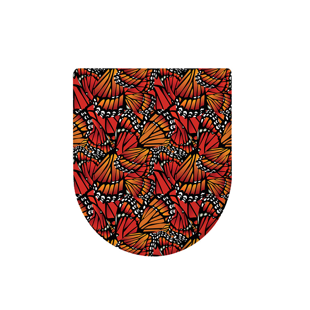 Orange Monarch Butterfly Wings Print Toilet Lid Cover