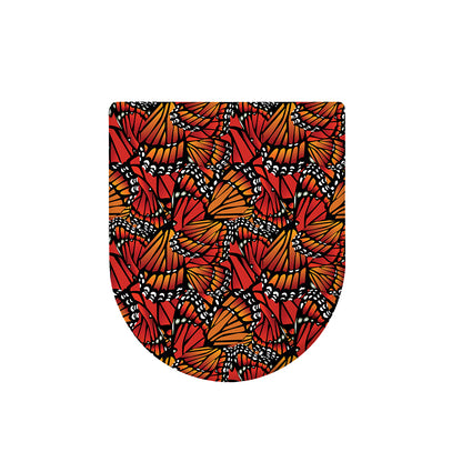 Orange Monarch Butterfly Wings Print Toilet Lid Cover