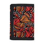 Orange Monarch Butterfly Wings Print Trifold Wallet