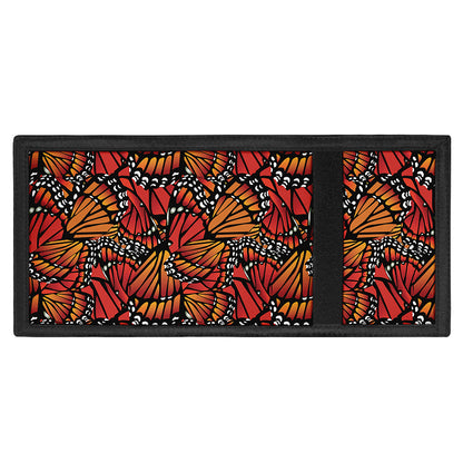 Orange Monarch Butterfly Wings Print Trifold Wallet