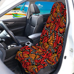 Orange Monarch Butterfly Wings Print Waterproof Car Seat Cover