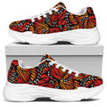 Orange Monarch Butterfly Wings Print White Chunky Shoes