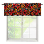 Orange Monarch Butterfly Wings Print Window Valance