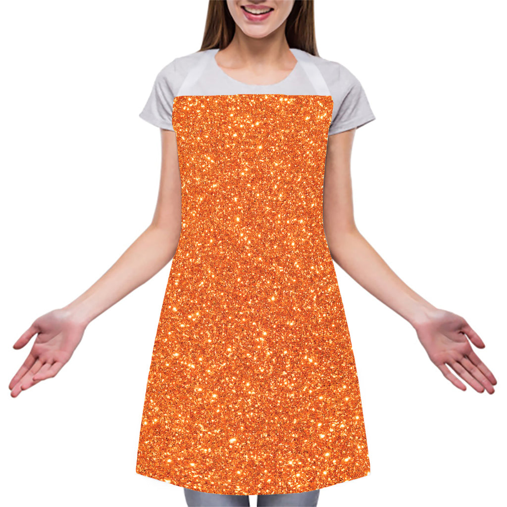 Orange (NOT Real) Glitter Print Adjustable Apron