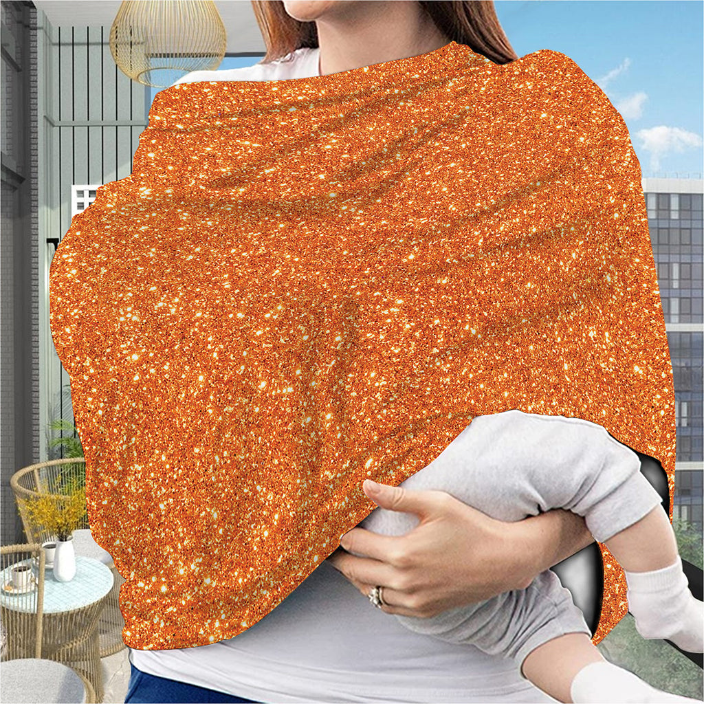 Orange (NOT Real) Glitter Print Baby Seat Cover