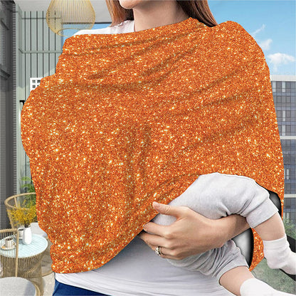 Orange (NOT Real) Glitter Print Baby Seat Cover