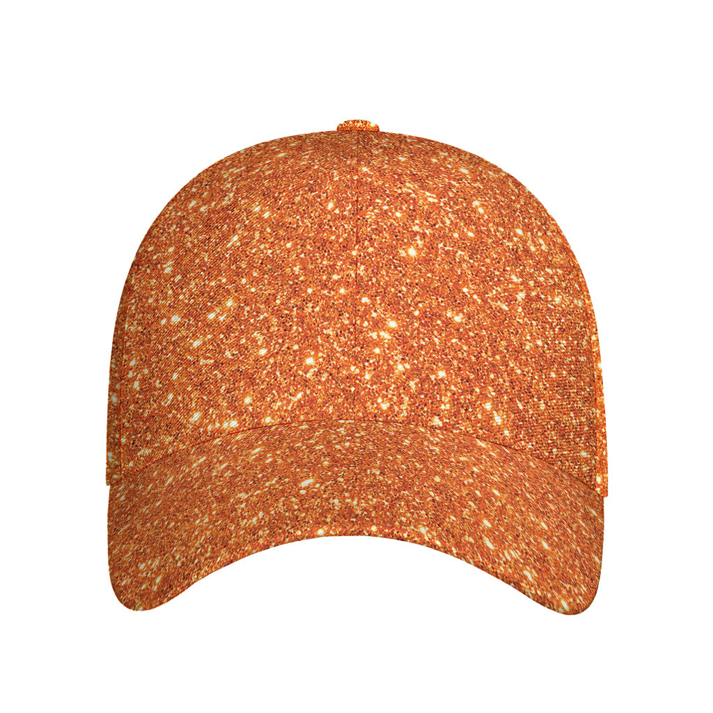 Orange (NOT Real) Glitter Print Baseball Cap