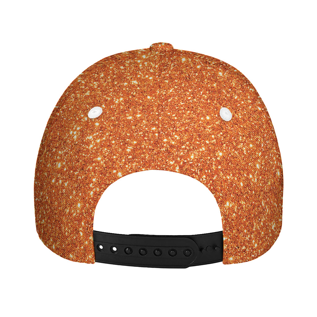 Orange (NOT Real) Glitter Print Baseball Cap